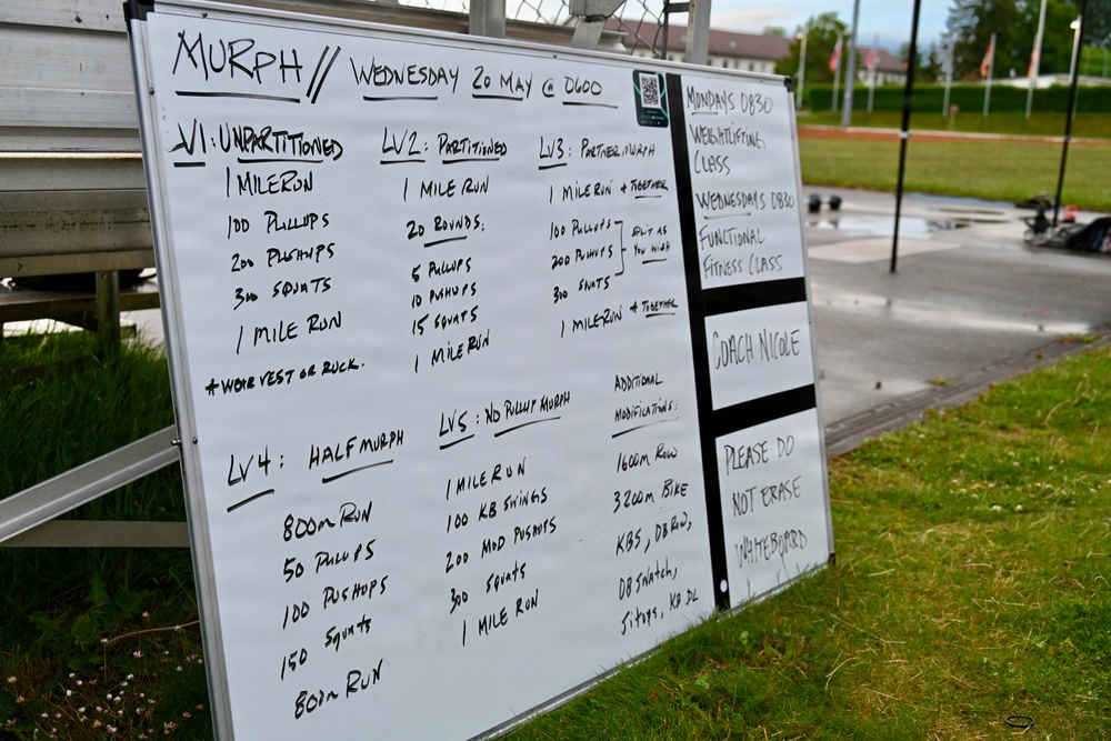 USAG Stuttgart community honors fallen during early morning Murph Challenge on Husky Field, Patch Barracks,  May 20, 2026