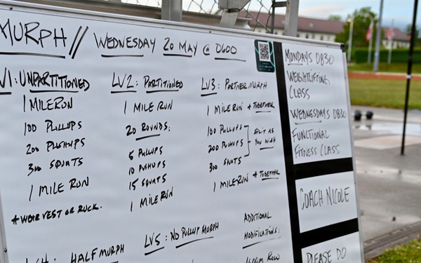 USAG Stuttgart community honors fallen during early morning Murph Challenge on Husky Field, Patch Barracks,  May 20, 2026