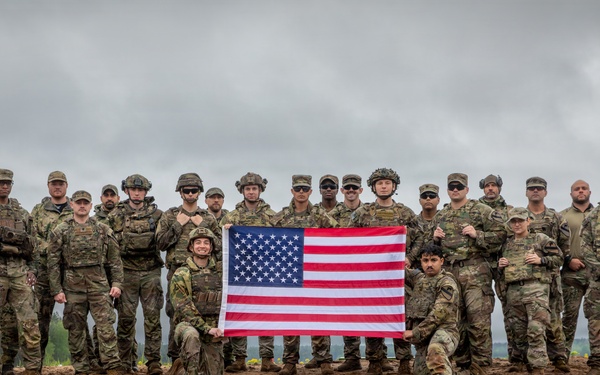 U.S. Army Soldiers conduct pistol marksmanship training alongside NATO partners at Pabradė Training Area, Lithuania