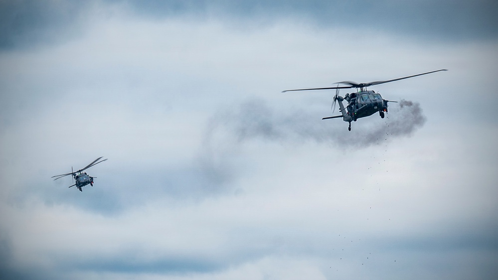 106th Rescue Wing HH-60 Pave Hawks conduct joint live-fire training during Exercise Hungry Horse