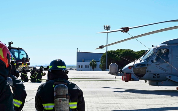 NAVSTA Rota Personnel Participate in Aircraft Firefighting Drill
