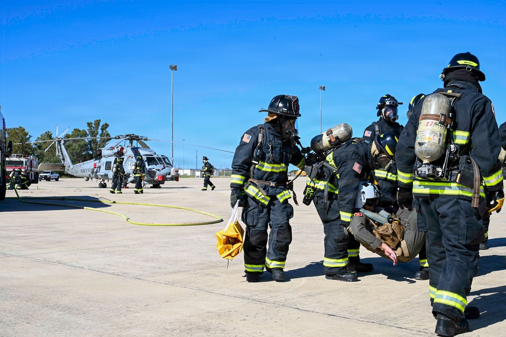NAVSTA Rota Personnel Participate in Aircraft Firefighting Drill
