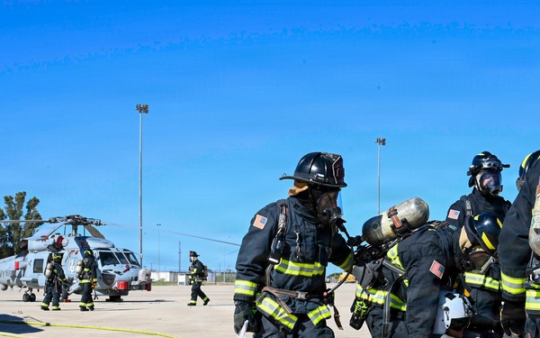 NAVSTA Rota Personnel Participate in Aircraft Firefighting Drill