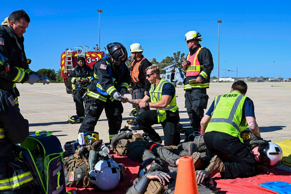 NAVSTA Rota Personnel Participate in Aircraft Firefighting Drill