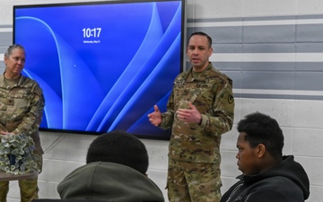 U.S. Army Tank-automotive and Armaments Command and Detroit Arsenal Soldiers join Detroit Lions Academy students to pack care kits for deployed Soldiers