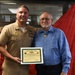 Medal of Honor Recipient pins FMF Warfare Device on MCSFBn Senior Chief