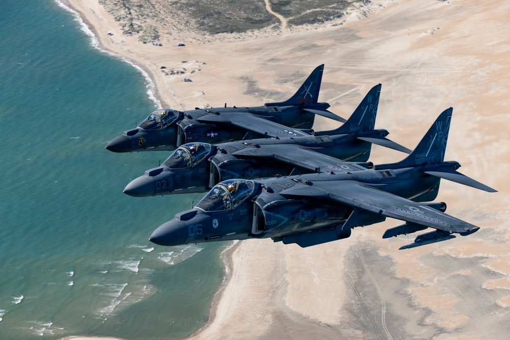 VMA-223 flies above Eastern North Carolina