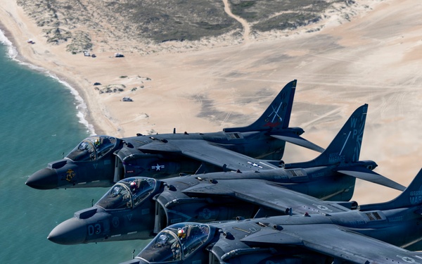 VMA-223 flies above Eastern North Carolina