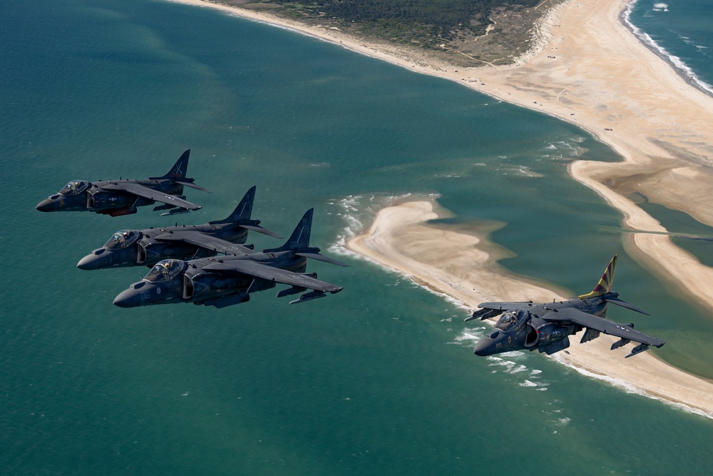 VMA-223 flies above Eastern North Carolina