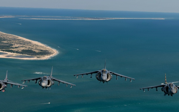 VMA-223 flies above Eastern North Carolina