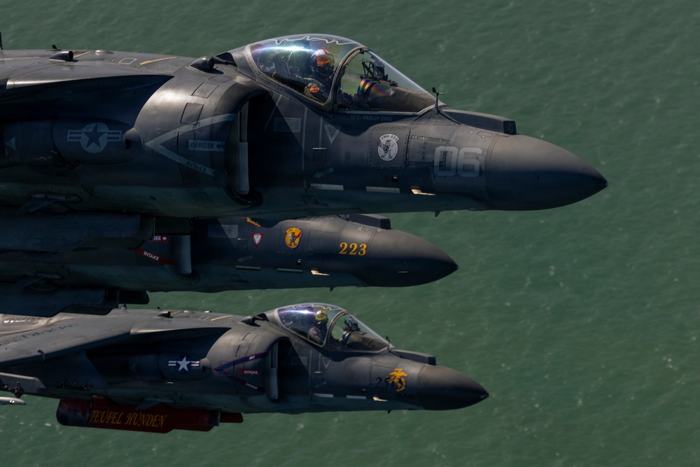 VMA-223 flies above Eastern North Carolina