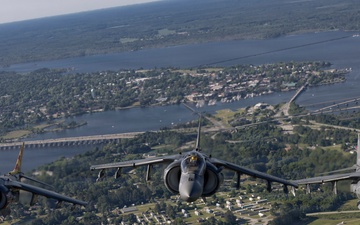 VMA-223 flies above Eastern North Carolina