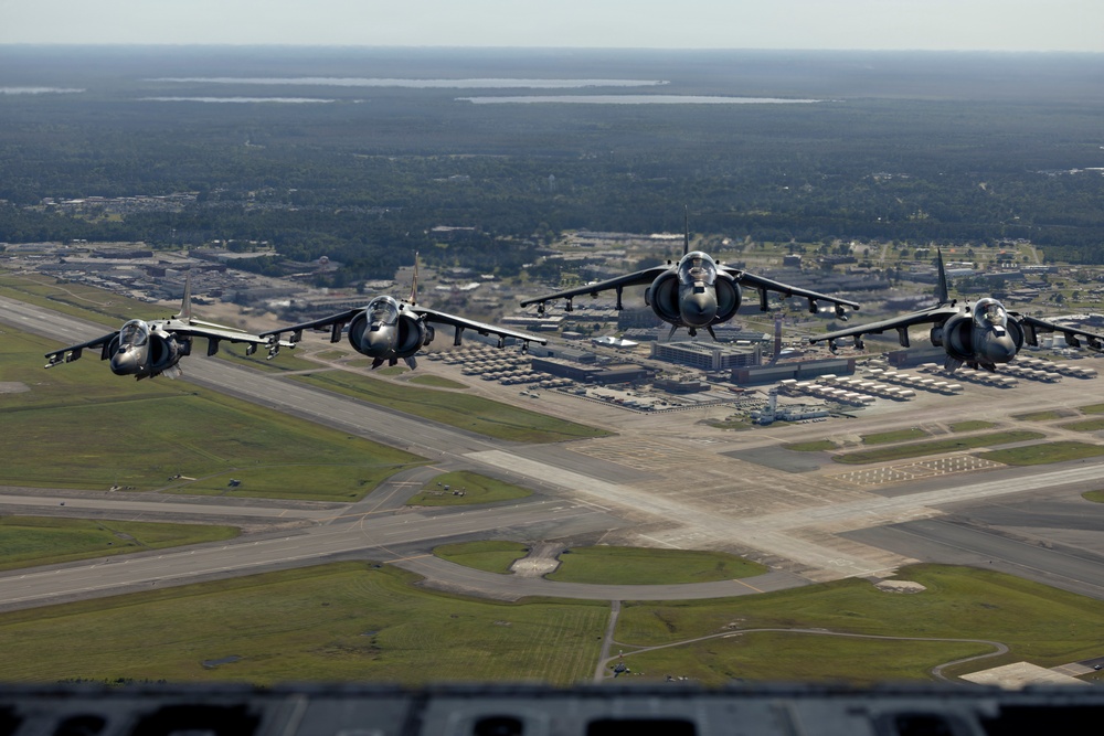 VMA-223 flies above Eastern North Carolina