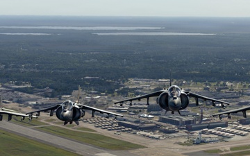 VMA-223 flies above Eastern North Carolina