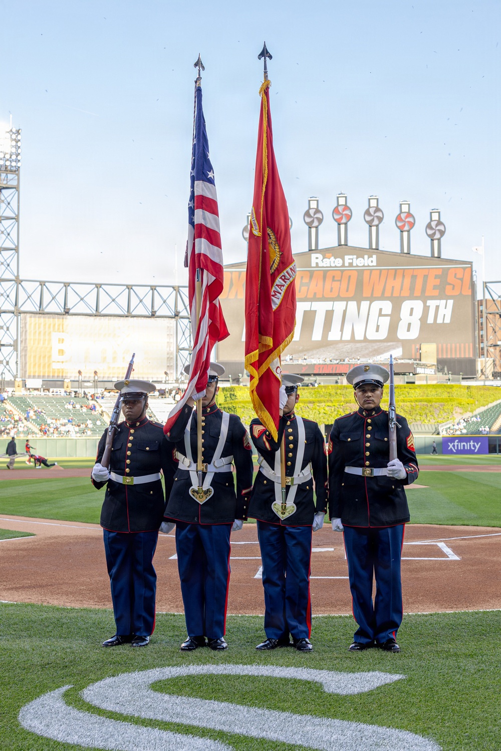 RS Chicago Color Guard Presents Colors for Chicago Cubs Game