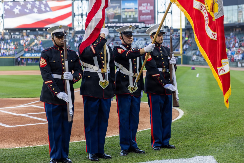 RS Chicago Color Guard Presents Colors for Chicago Cubs Game