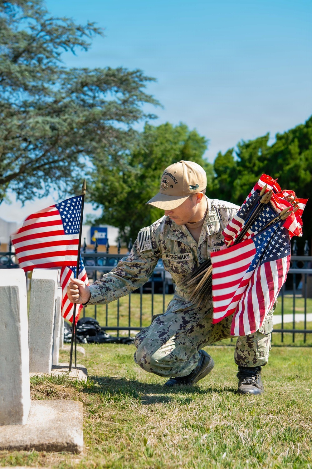 Memorial Day Flag Placing at Capt. Ted Conaway Memorial Naval Cemetary