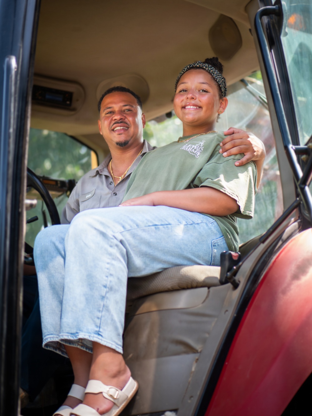 Sugarcane Farmer with Daughter