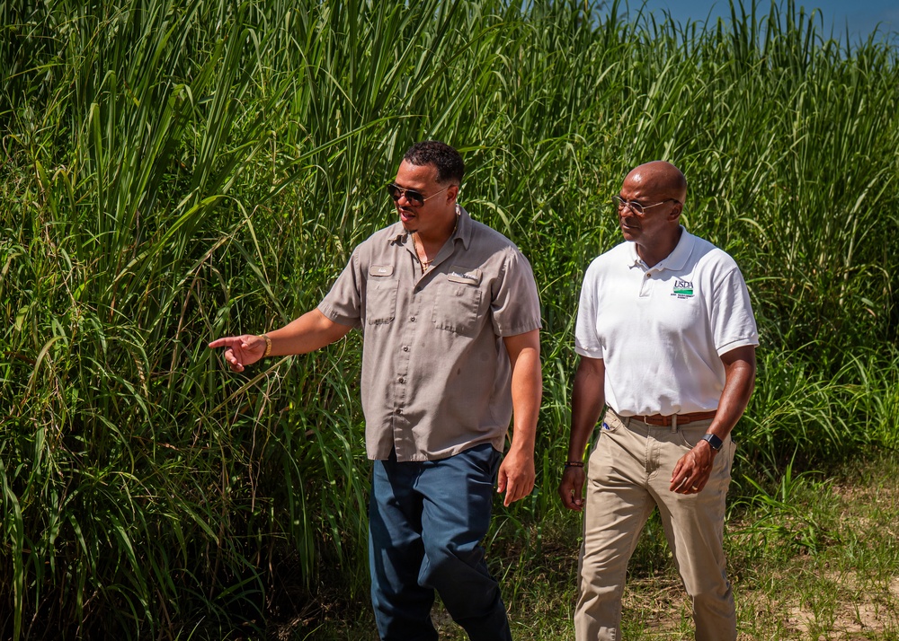 Sugarcane farmer with RMA Employee