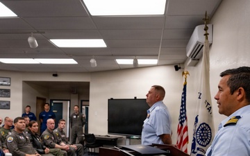 U.S. Coast Guard Air Station San Francisco members conduct all-hands
