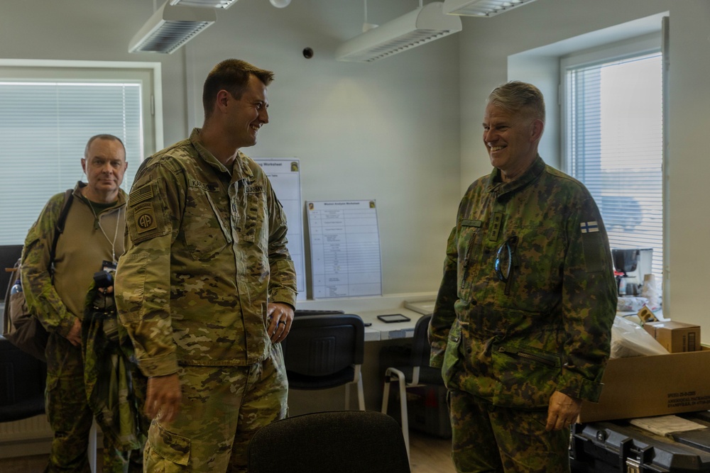 Commander of Finnish Army visits training area during Saber Strike
