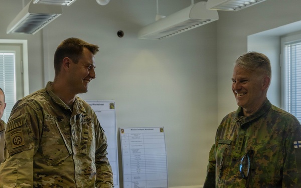 Commander of Finnish Army visits training area during Saber Strike