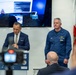 Coast Guard Rear Adm. Jeffrey W. Novak speaks at a Port of Long Beach press conference to launch a new Cyber Defense Operations Center