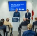 Coast Guard Rear Adm. Jeffrey W. Novak speaks at a Port of Long Beach press conference to launch a new Cyber Defense Operations Center