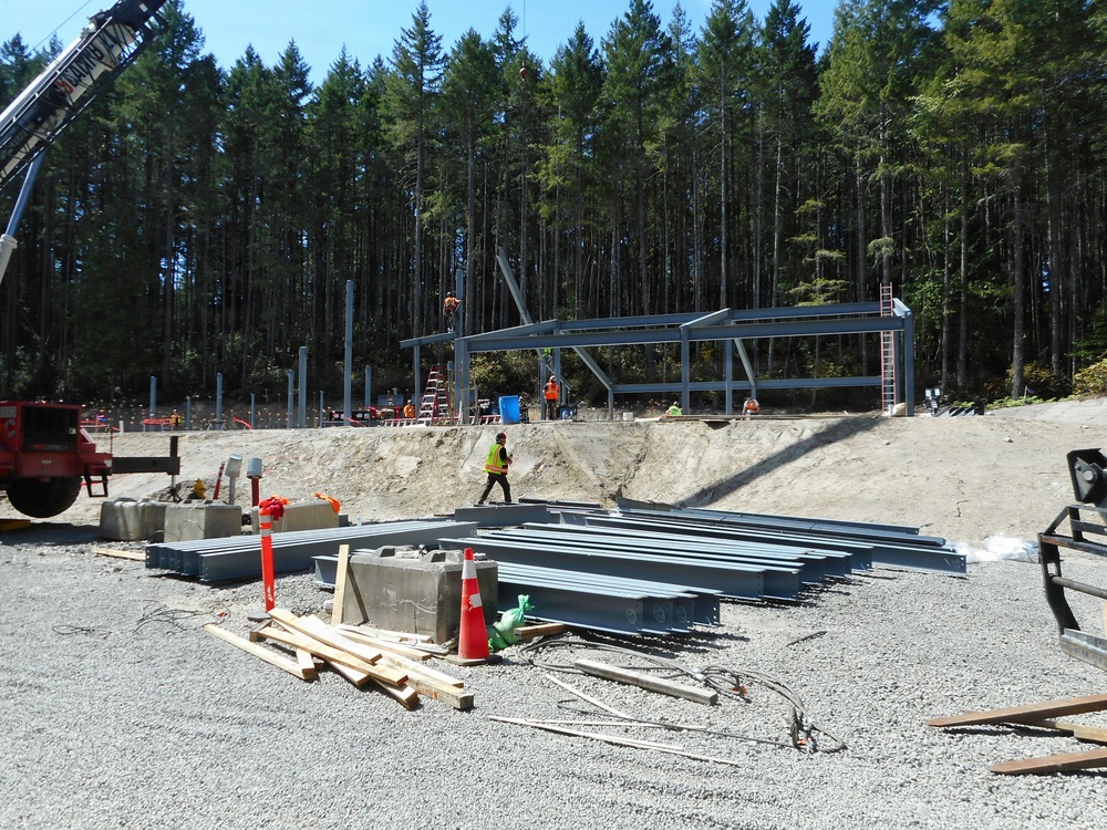 Military Working Dog Facility Frame Structure Under Construction at Naval Base Kitsap-Bangor