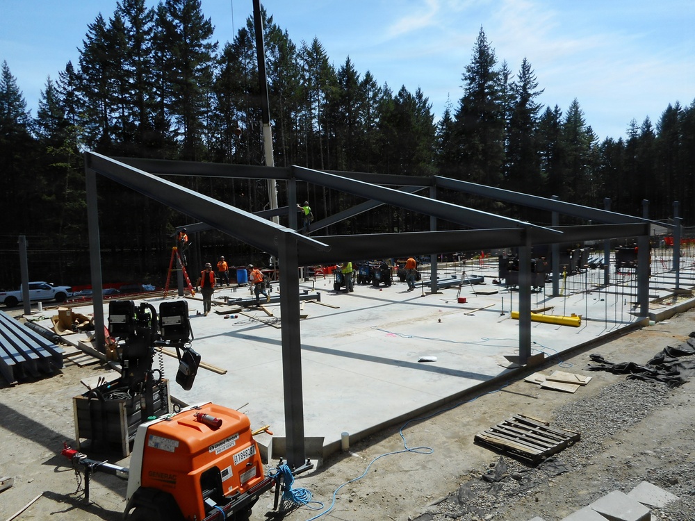 Military Working Dog Facility Frame Structure Under Construction at Naval Base Kitsap-Bangor