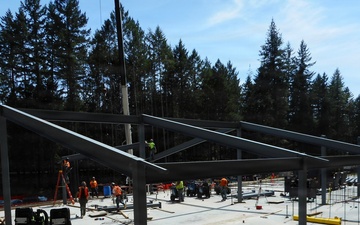 Military Working Dog Facility Frame Structure Under Construction at Naval Base Kitsap-Bangor