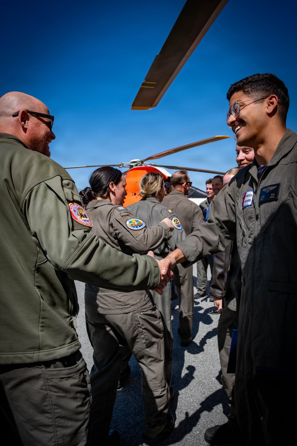 U.S. Coast Guard Air Station San Francisco members conduct all-hands