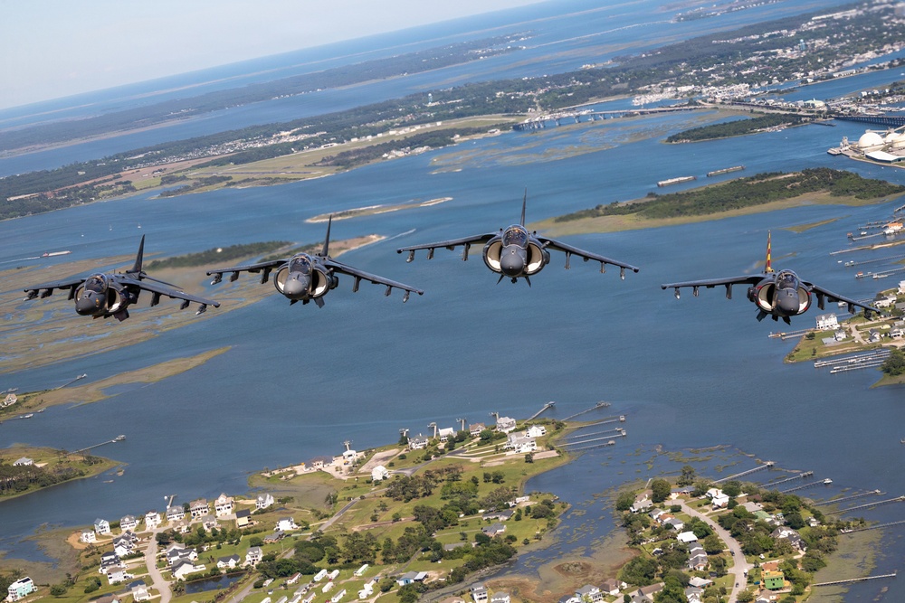 VMA-223 flies above Eastern North Carolina