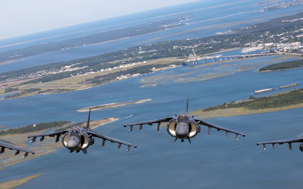 VMA-223 flies above Eastern North Carolina