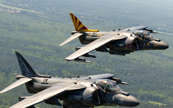 VMA-223 flies above Eastern North Carolina