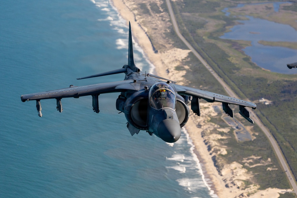 VMA-223 flies above Eastern North Carolina