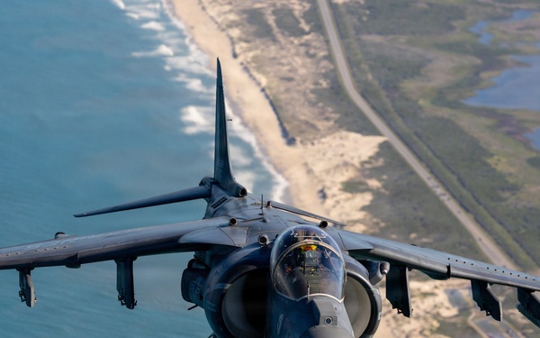 VMA-223 flies above Eastern North Carolina