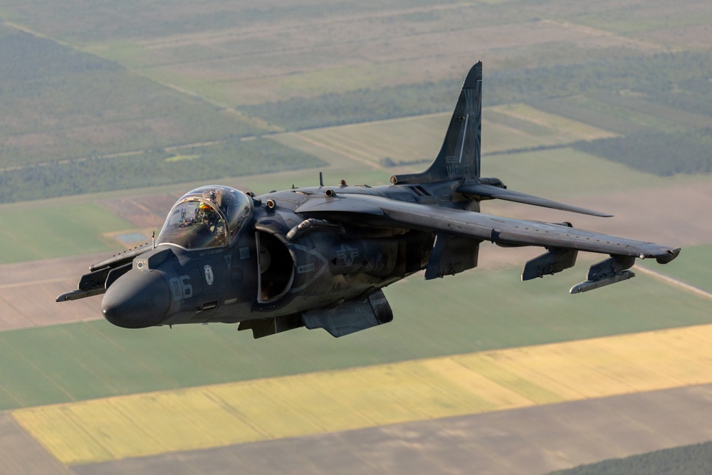 VMA-223 flies above Eastern North Carolina