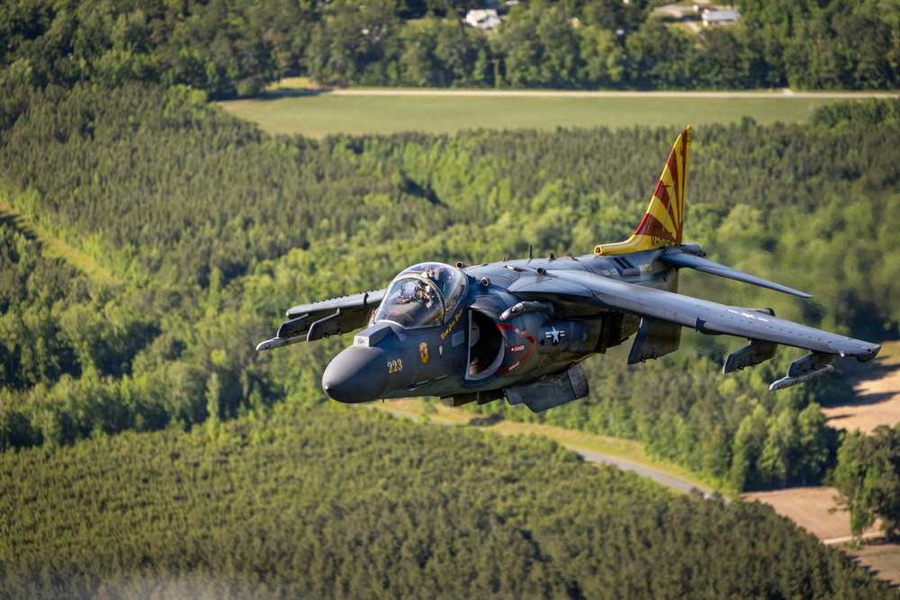 VMA-223 flies above Eastern North Carolina
