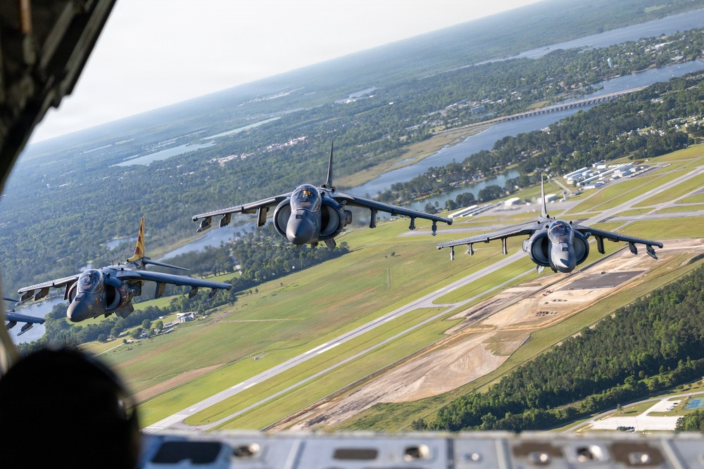 VMA-223 flies above Eastern North Carolina