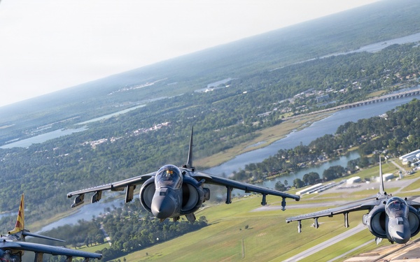 VMA-223 flies above Eastern North Carolina