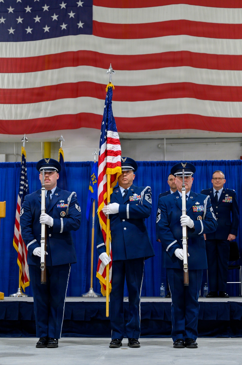 Honor Guard Presents Colors at Change of Command