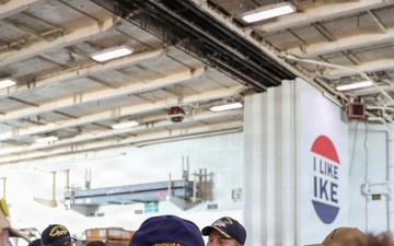 USS Dwight D. Eisenhower tours Plankowners Reunion group