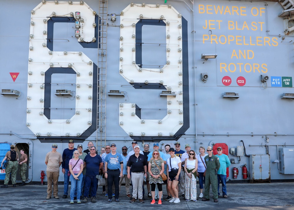 USS Dwight D. Eisenhower tours Plankowners Reunion group