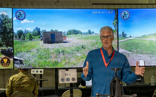 Distinguished Visitors observe emerging defense technologies during T-REX 26-2 at Camp Atterbury