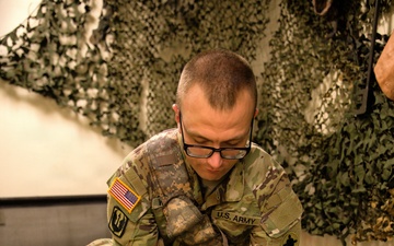A Soldier with the 184th Expeditionary Sustainment Command, MSARNG, conducts Combat Life Saver (CLS) Training during Annual Training