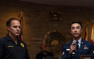 Hurlburt Field Airman honored for saving FWB woman from dog attack