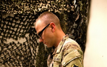 A Soldier with the 184th Expeditionary Sustainment Command, MSARNG, conducts Combat Life Saver (CLS) Training during Annual Training