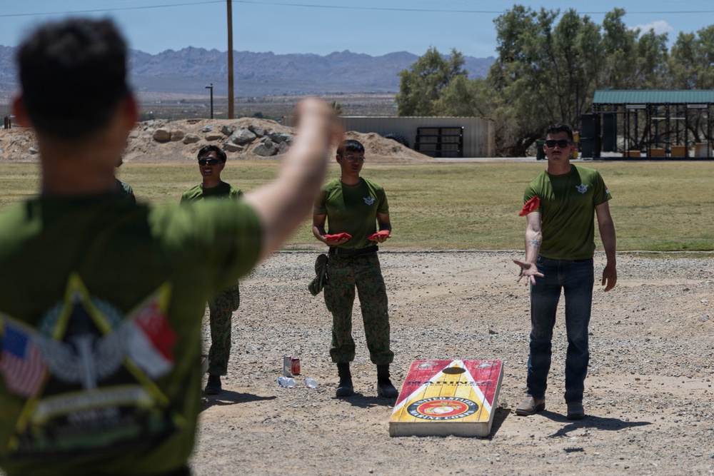 U.S. Marines and Singaporean Armed Forces hold an athletic day at MCAGCC