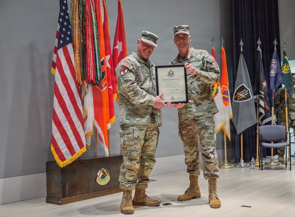 335th Signal Command (Theater) bids farewell to Maj. Gen. Jan Norris during retirement ceremony at Georgia Tech Research Institute